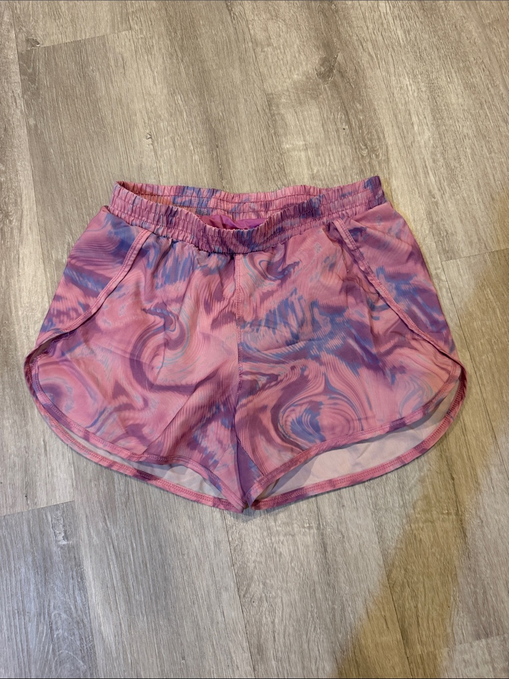 all in motion Pink and Purple Swirl Active Shorts